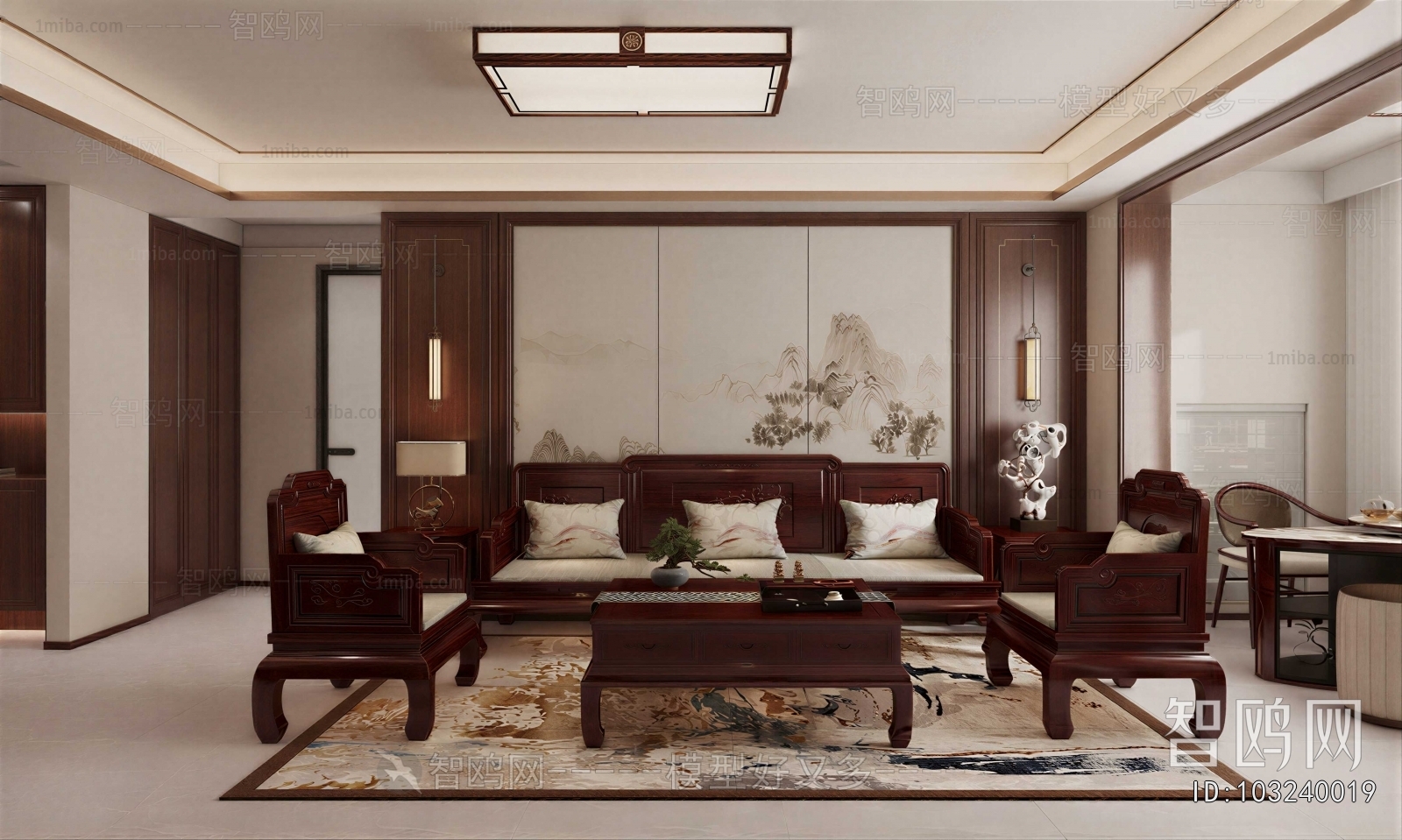 New Chinese Style A Living Room