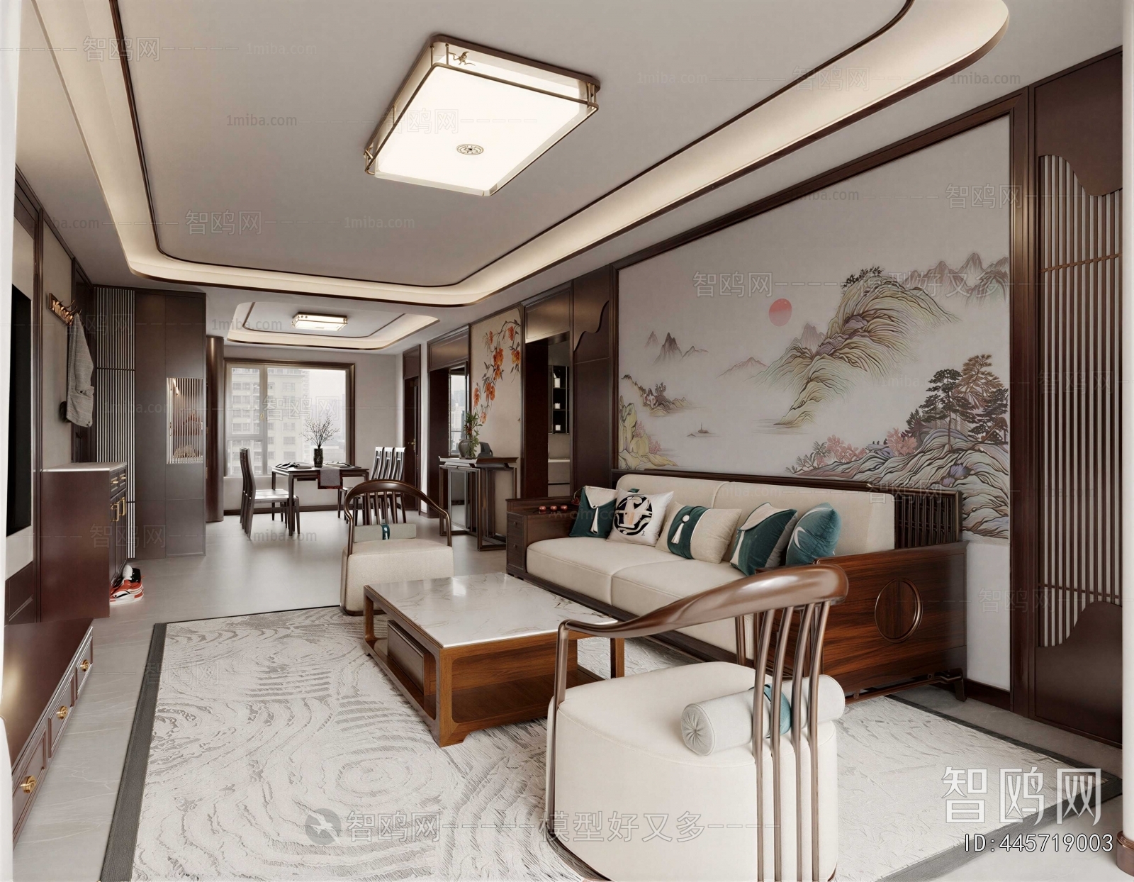 New Chinese Style A Living Room