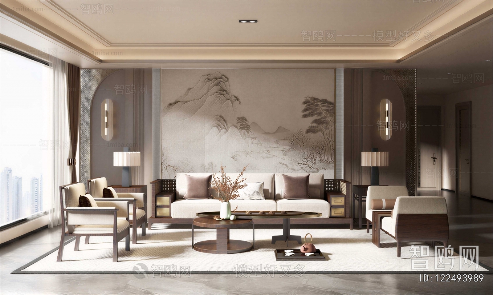 New Chinese Style A Living Room