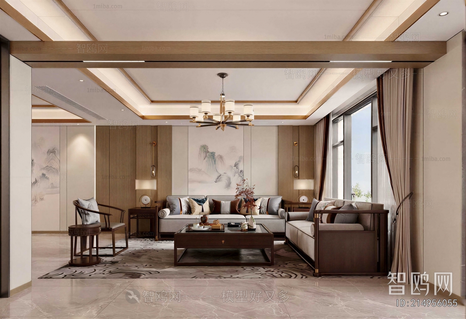 New Chinese Style A Living Room