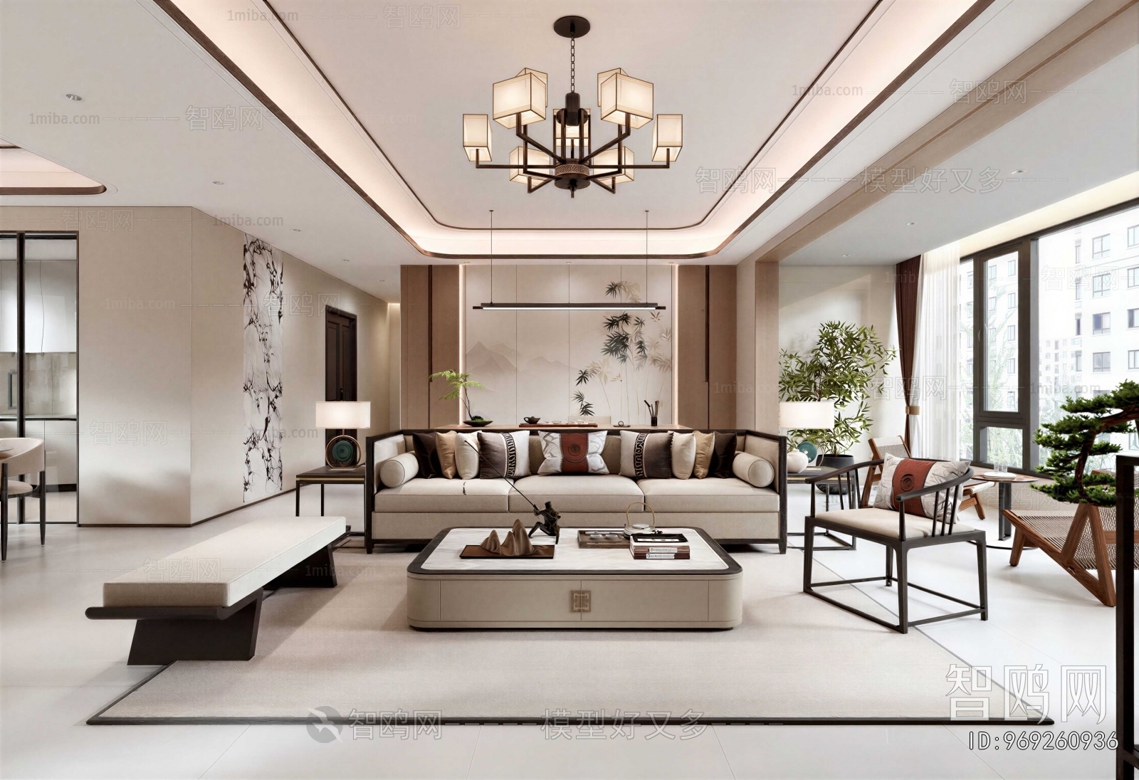 New Chinese Style A Living Room