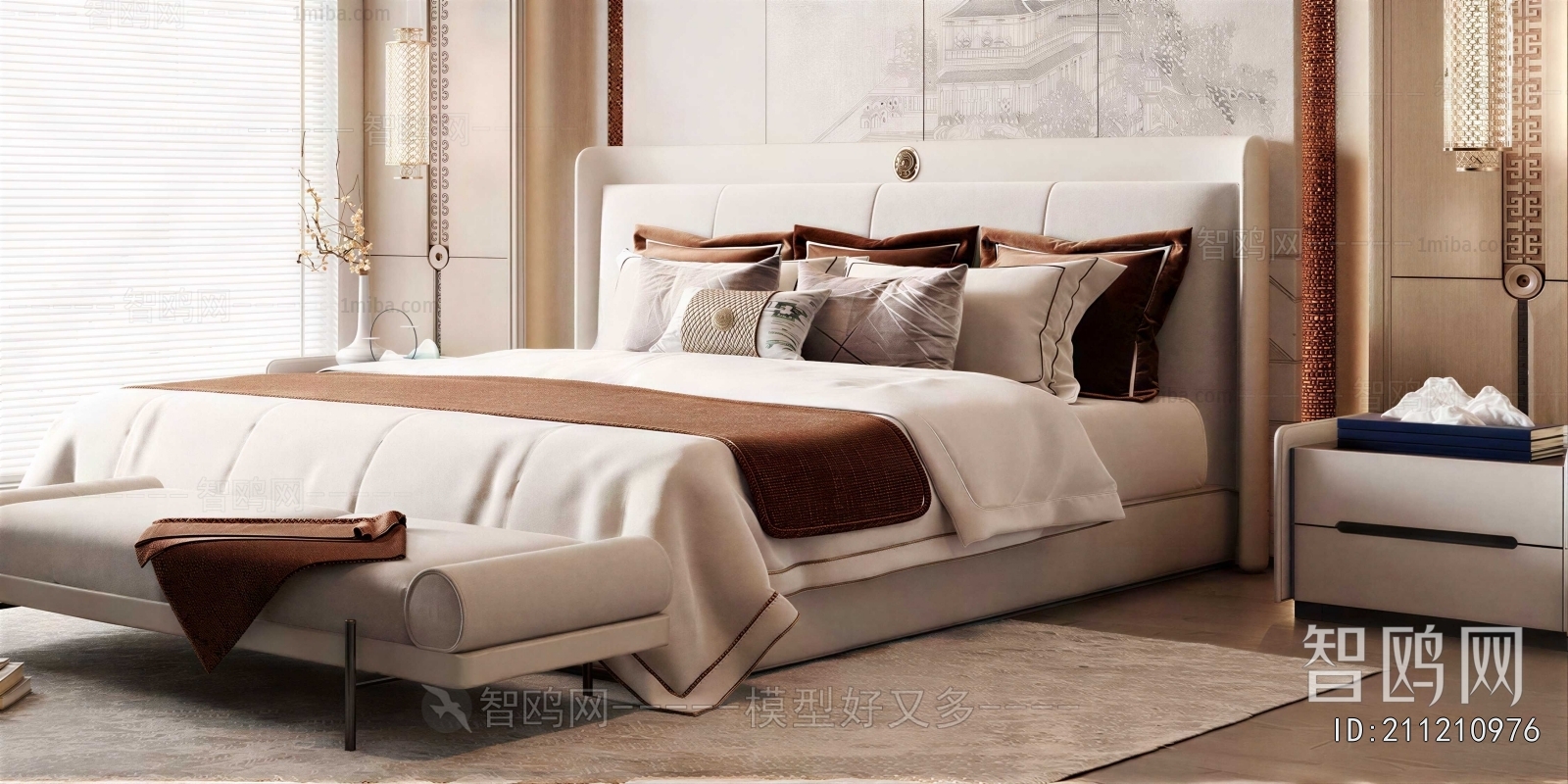New Chinese Style Double Bed