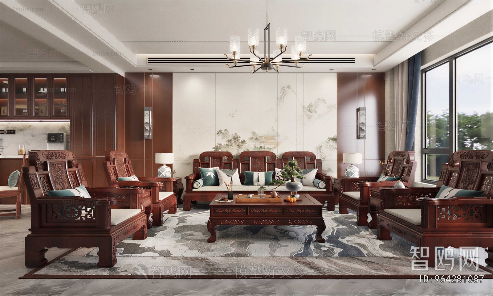 New Chinese Style A Living Room