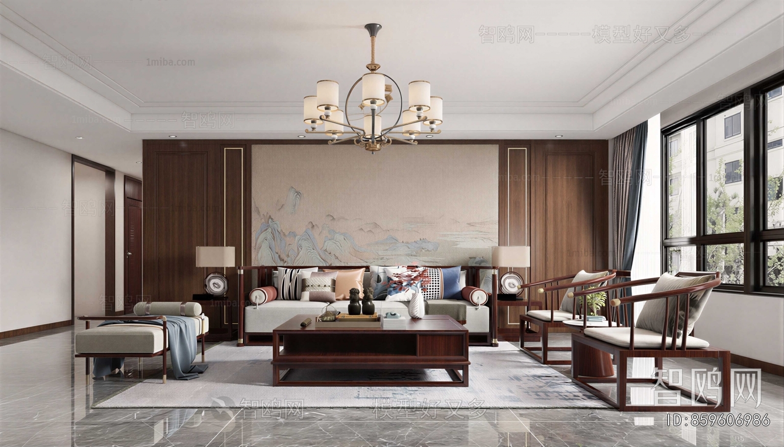 New Chinese Style A Living Room