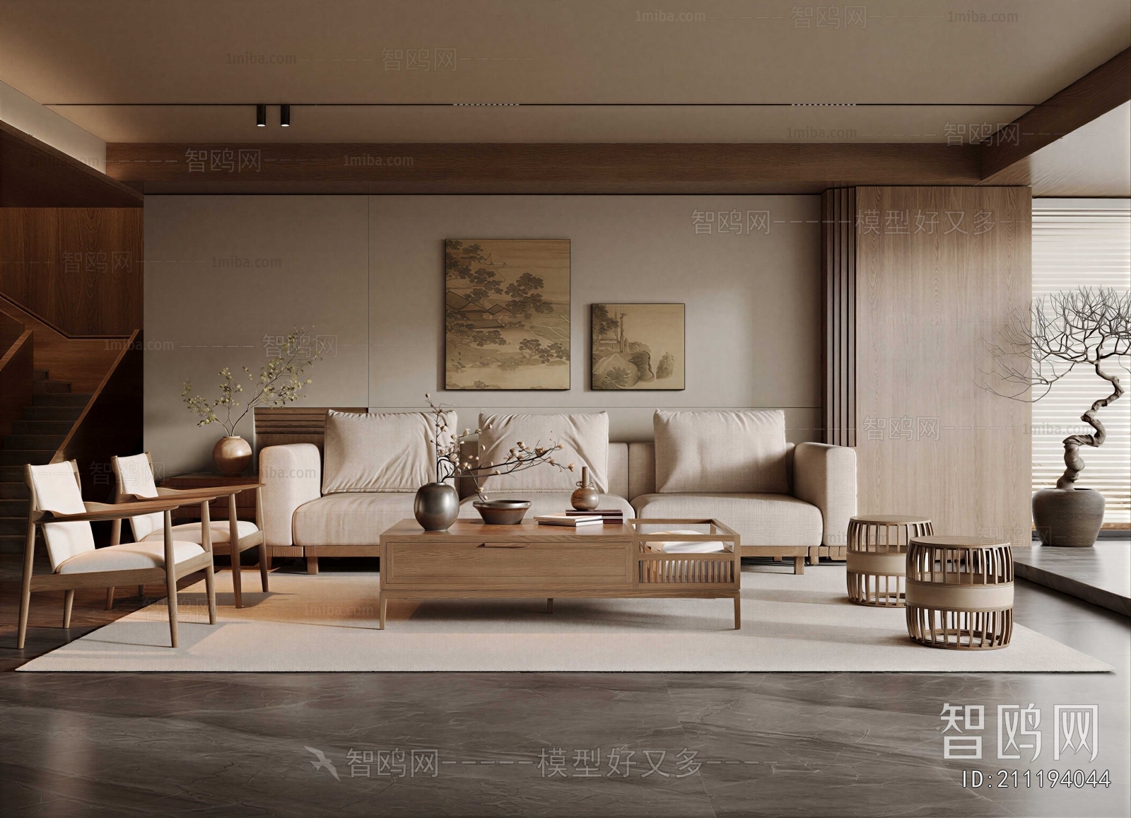 New Chinese Style A Living Room