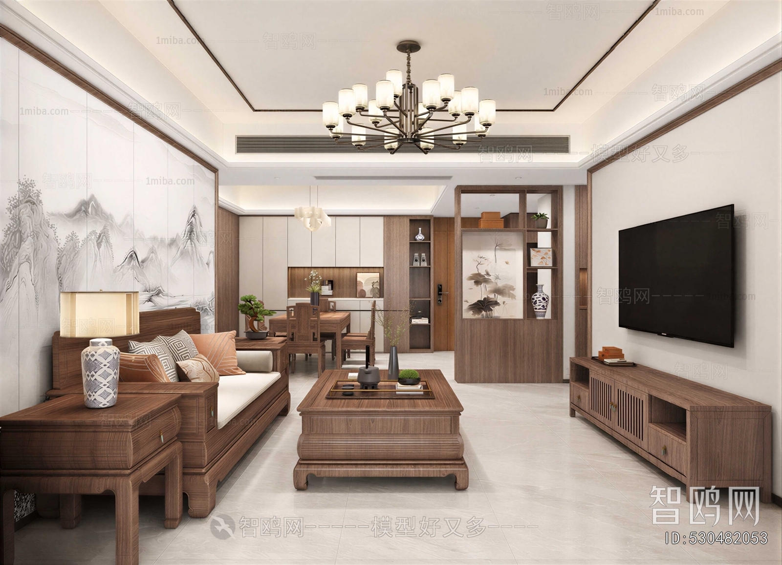 New Chinese Style A Living Room