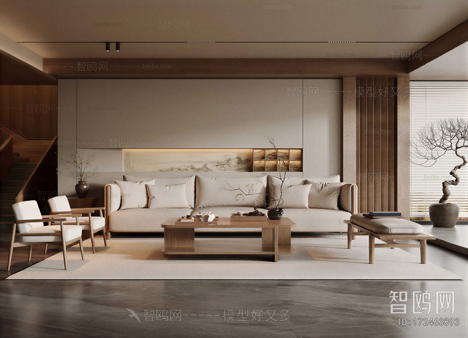 New Chinese Style A Living Room