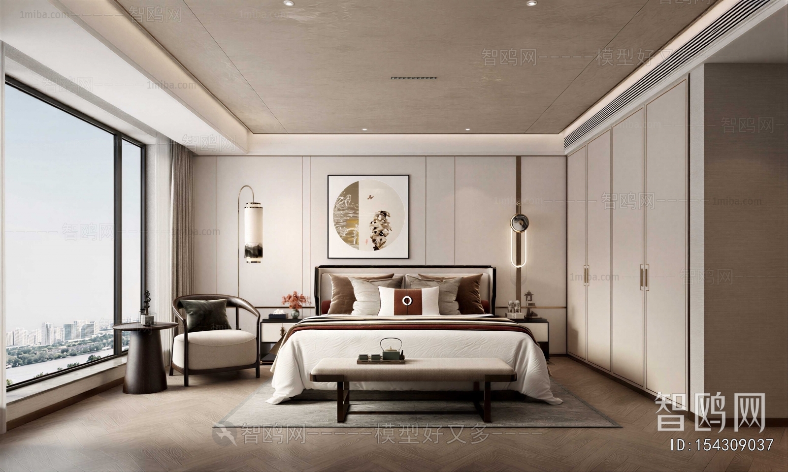 New Chinese Style Bedroom