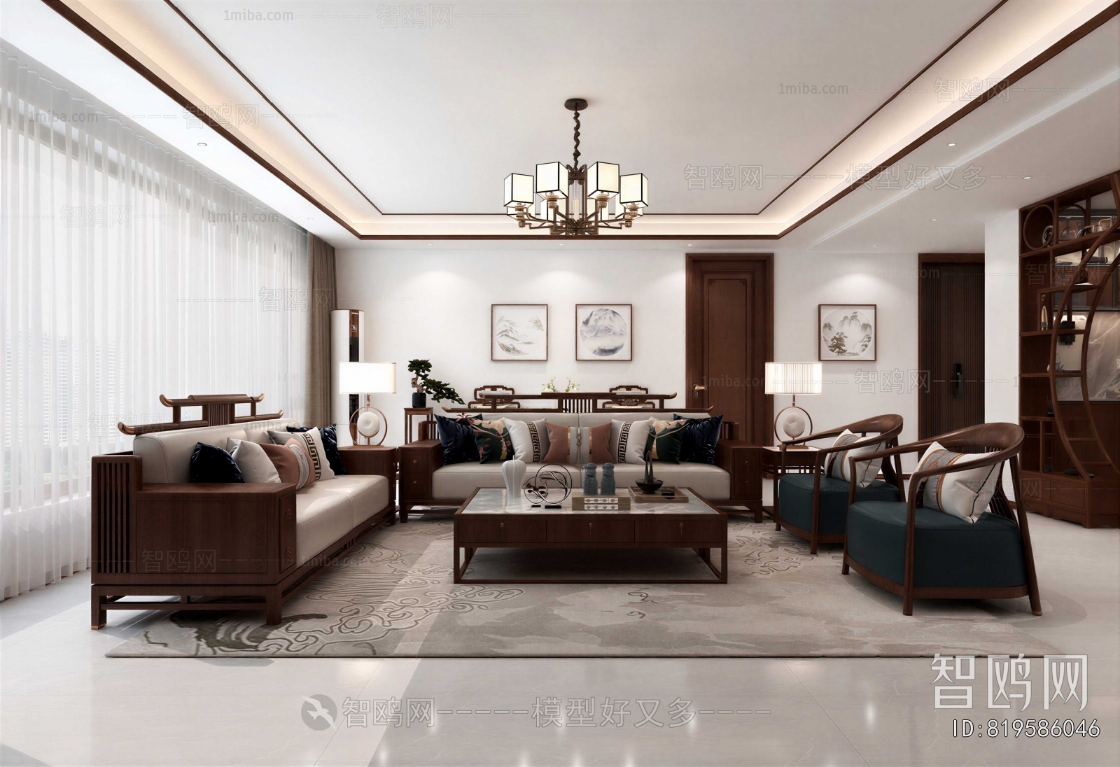 New Chinese Style A Living Room