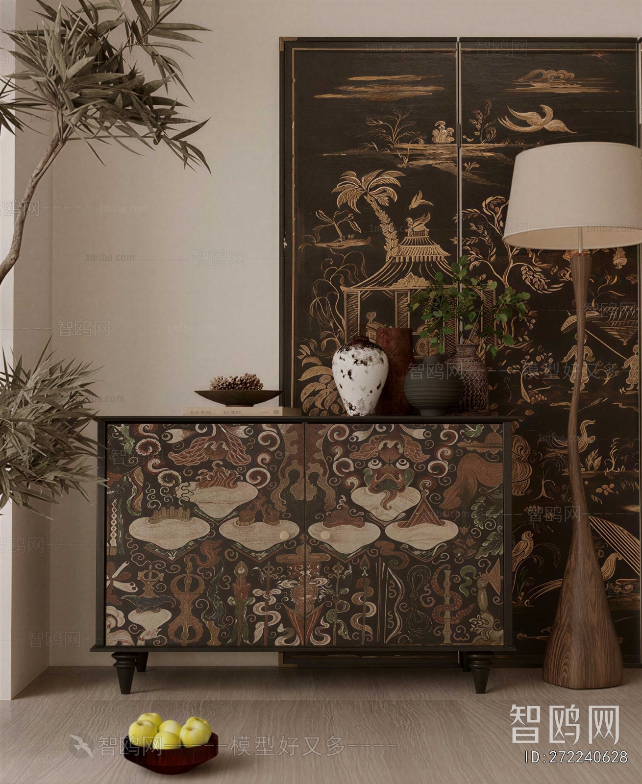 New Chinese Style Entrance Cabinet