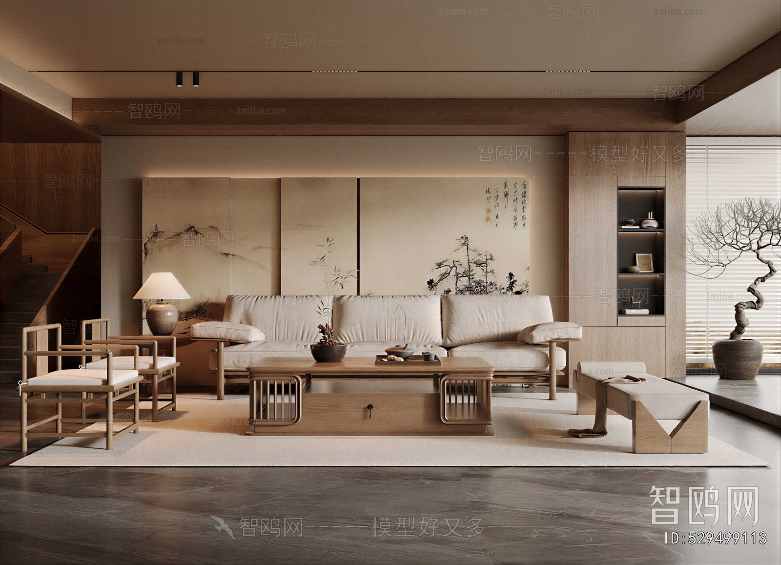 New Chinese Style A Living Room