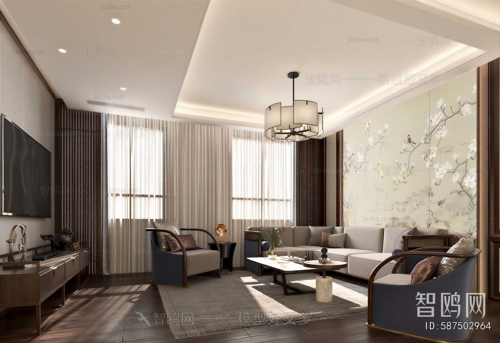 New Chinese Style A Living Room