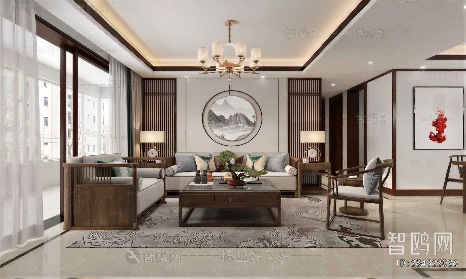 New Chinese Style A Living Room