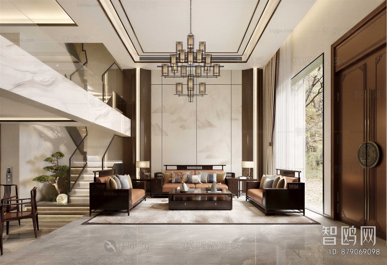 New Chinese Style A Living Room