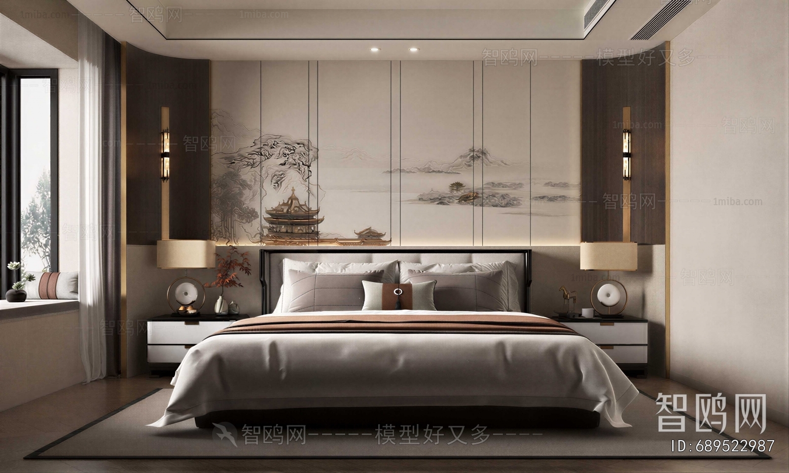 New Chinese Style Bedroom