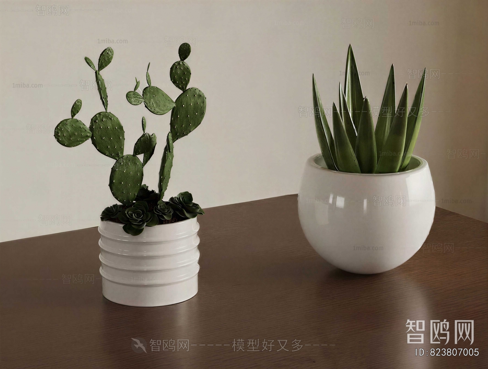 Modern Potted Green Plant