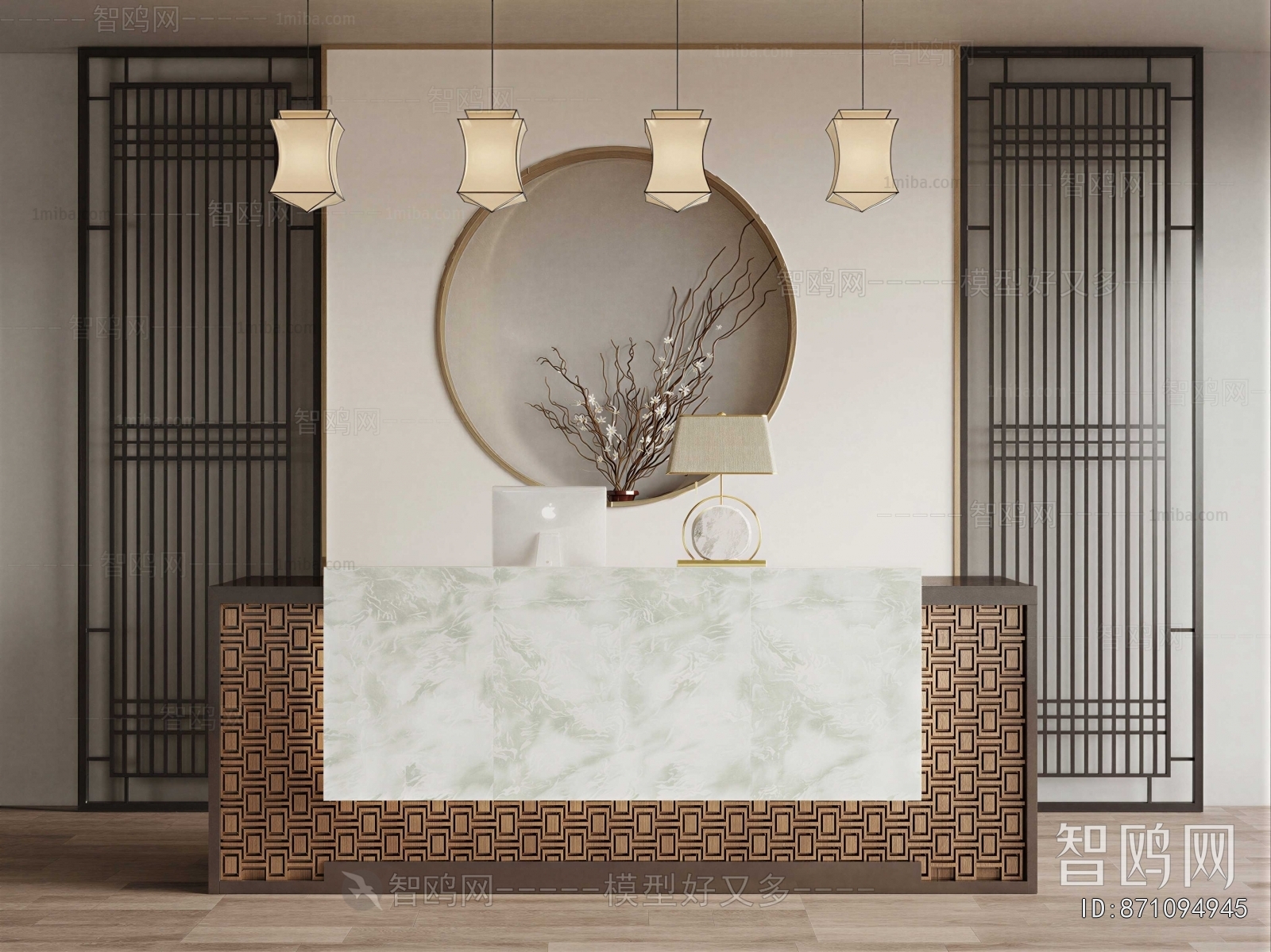 New Chinese Style Reception Desk