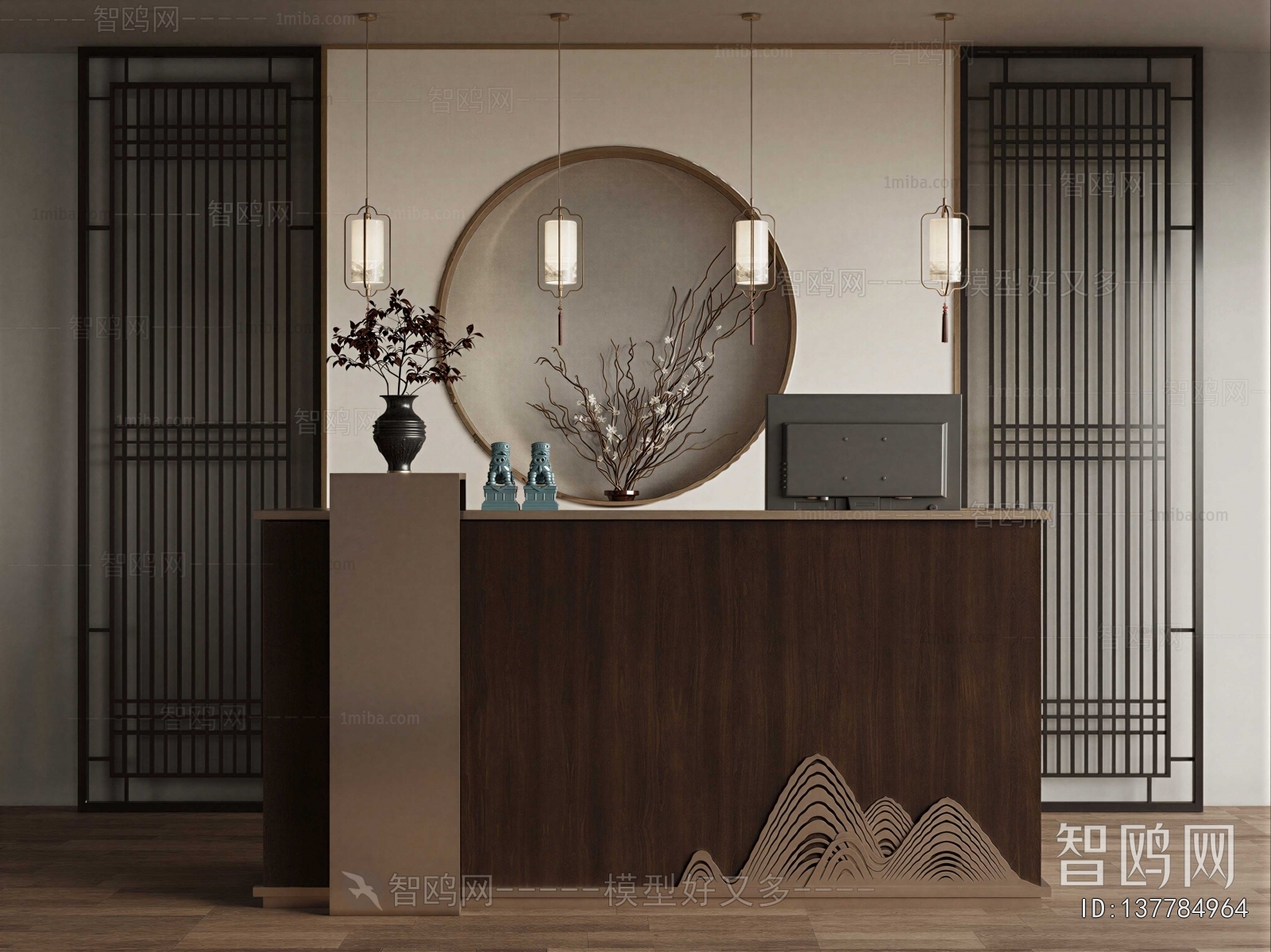 New Chinese Style Reception Desk