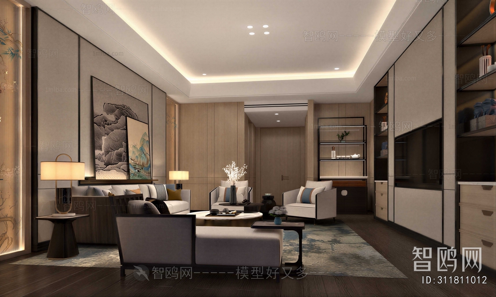 New Chinese Style A Living Room