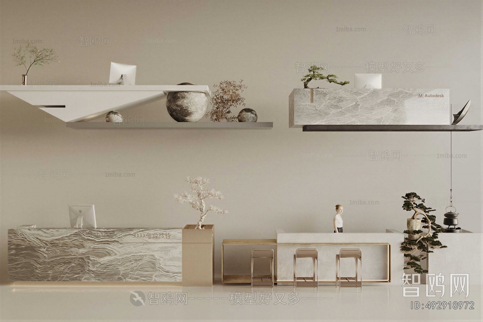 New Chinese Style Reception Desk