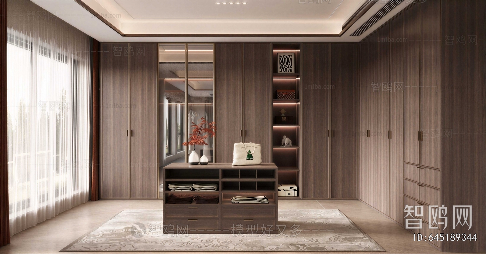 New Chinese Style Clothes Storage Area