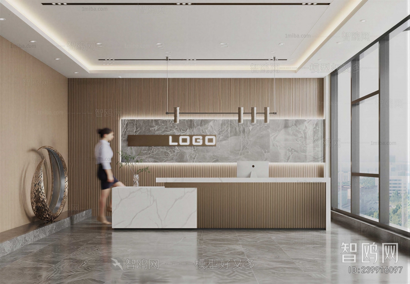 Modern Office Reception Desk