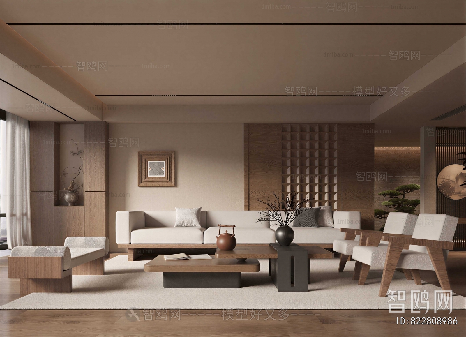 New Chinese Style A Living Room