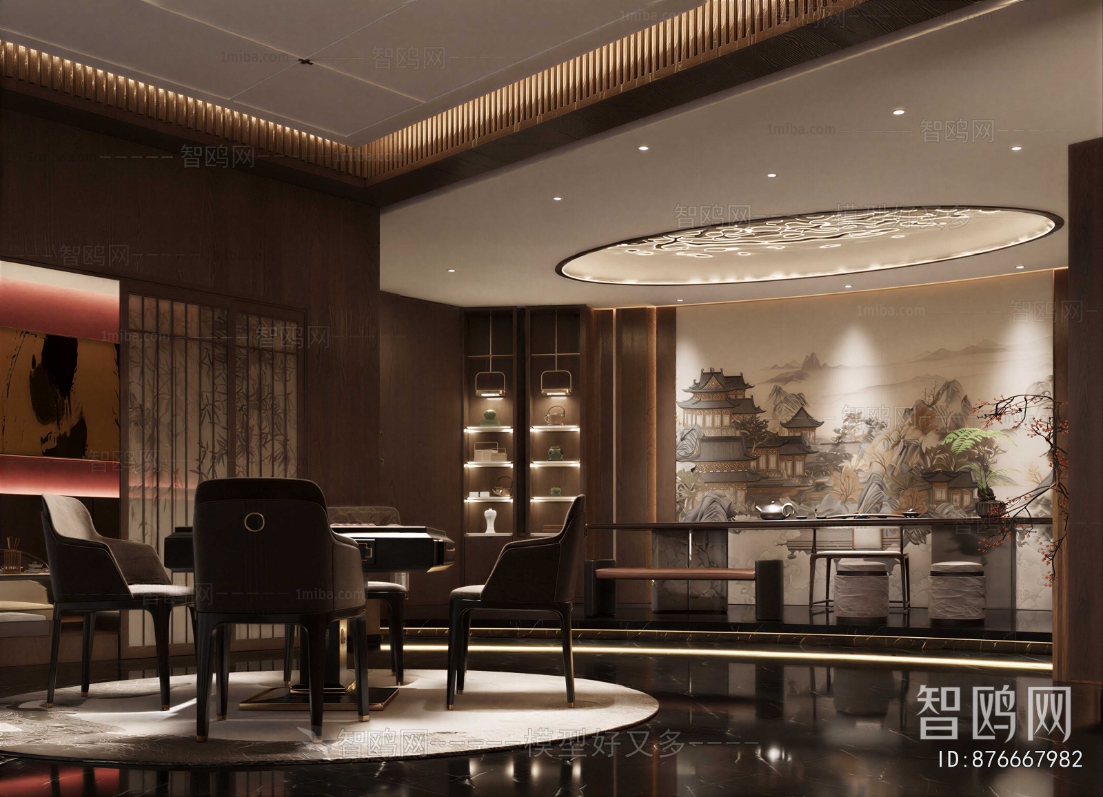 New Chinese Style Chess And Card Room