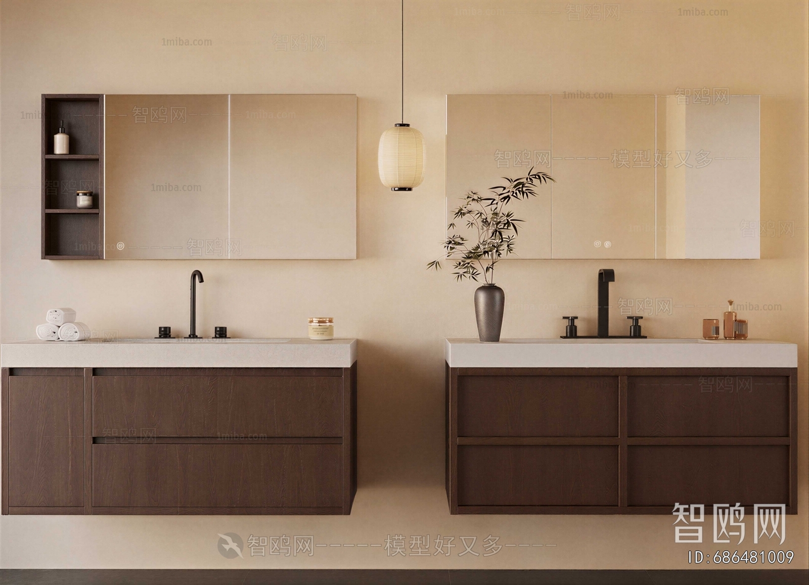 New Chinese Style Bathroom Cabinet