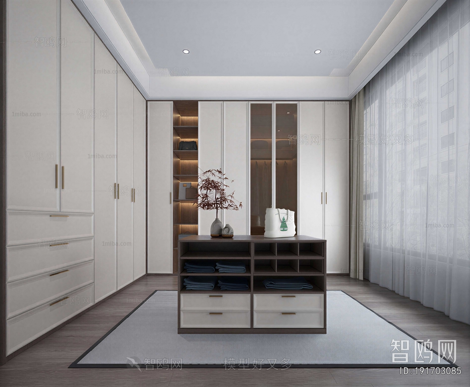 New Chinese Style Clothes Storage Area