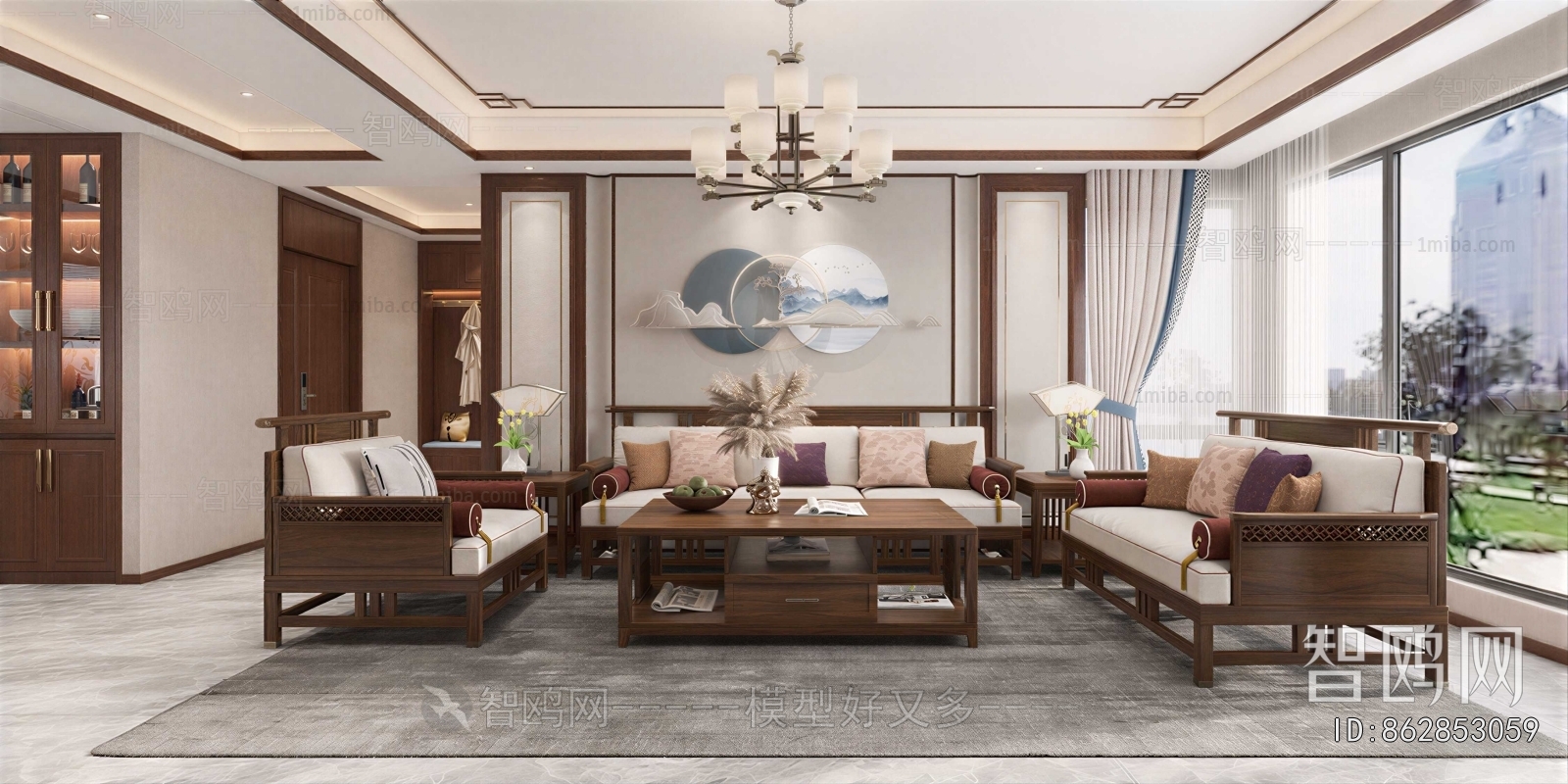 New Chinese Style A Living Room