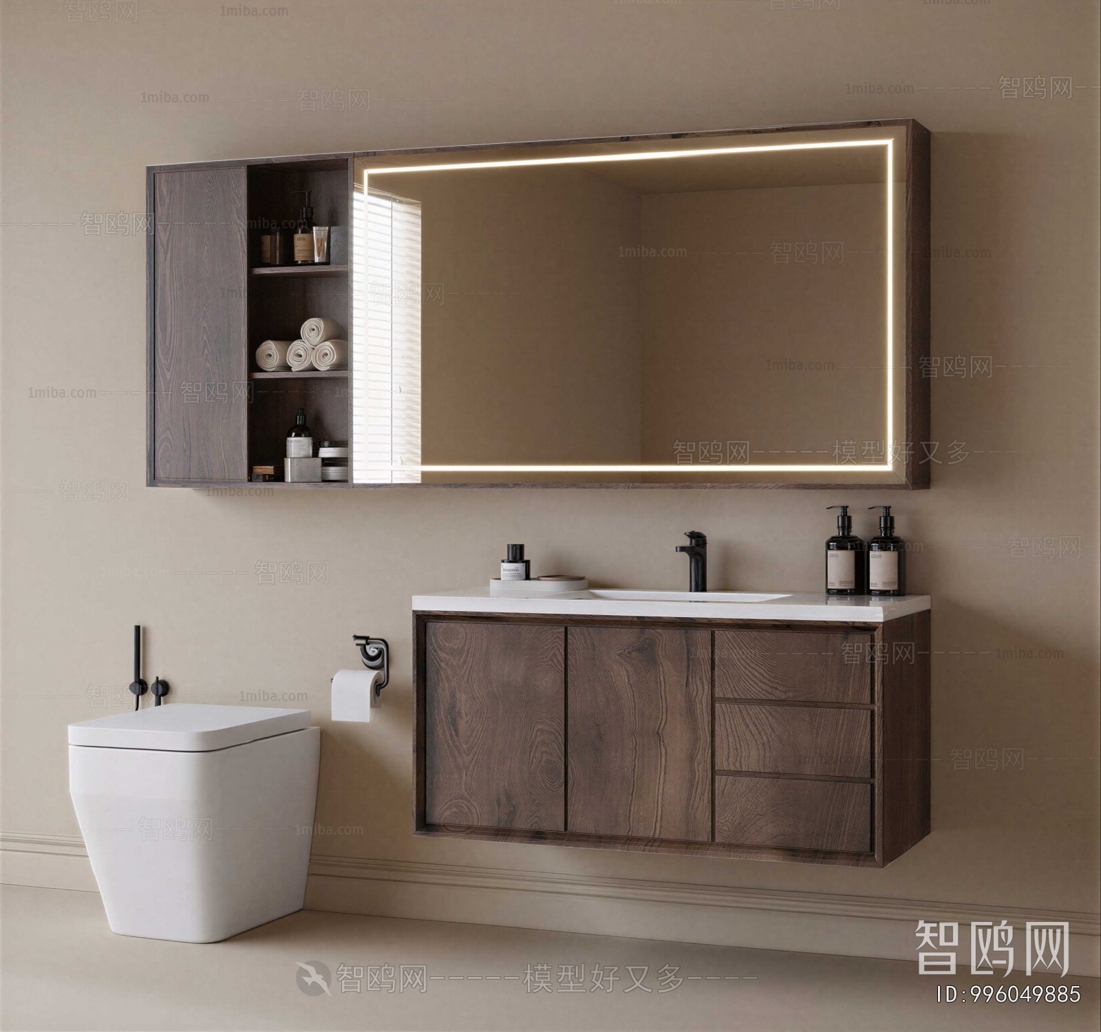 Wabi-sabi Style Bathroom Cabinet