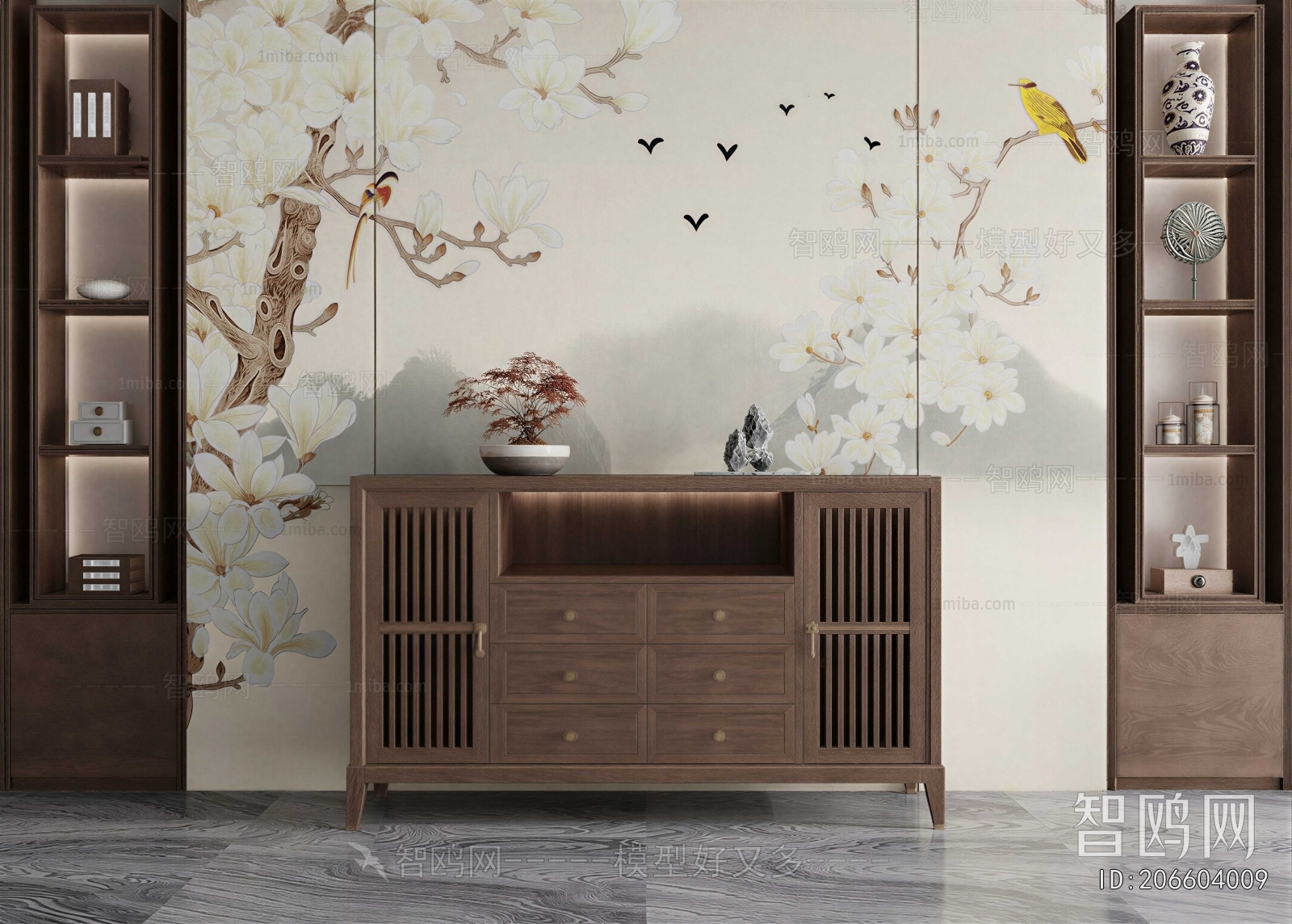 New Chinese Style Entrance Cabinet