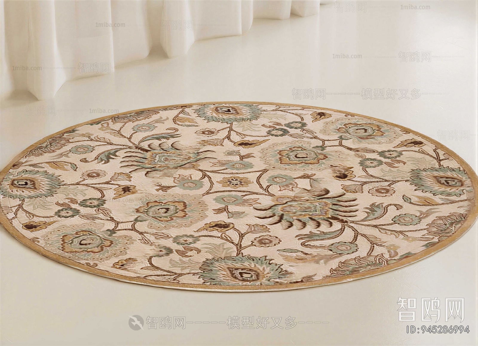 French Style Circular Carpet
