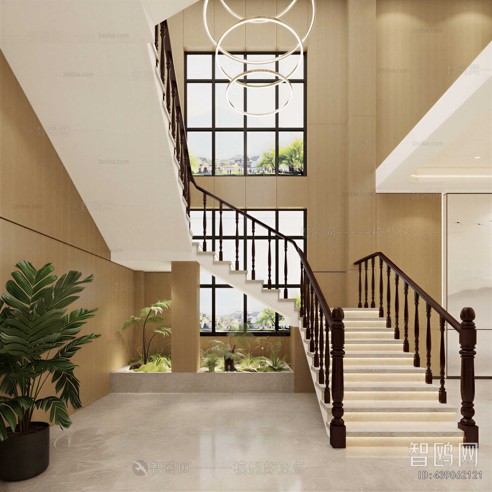 Simple European Style Stairwell