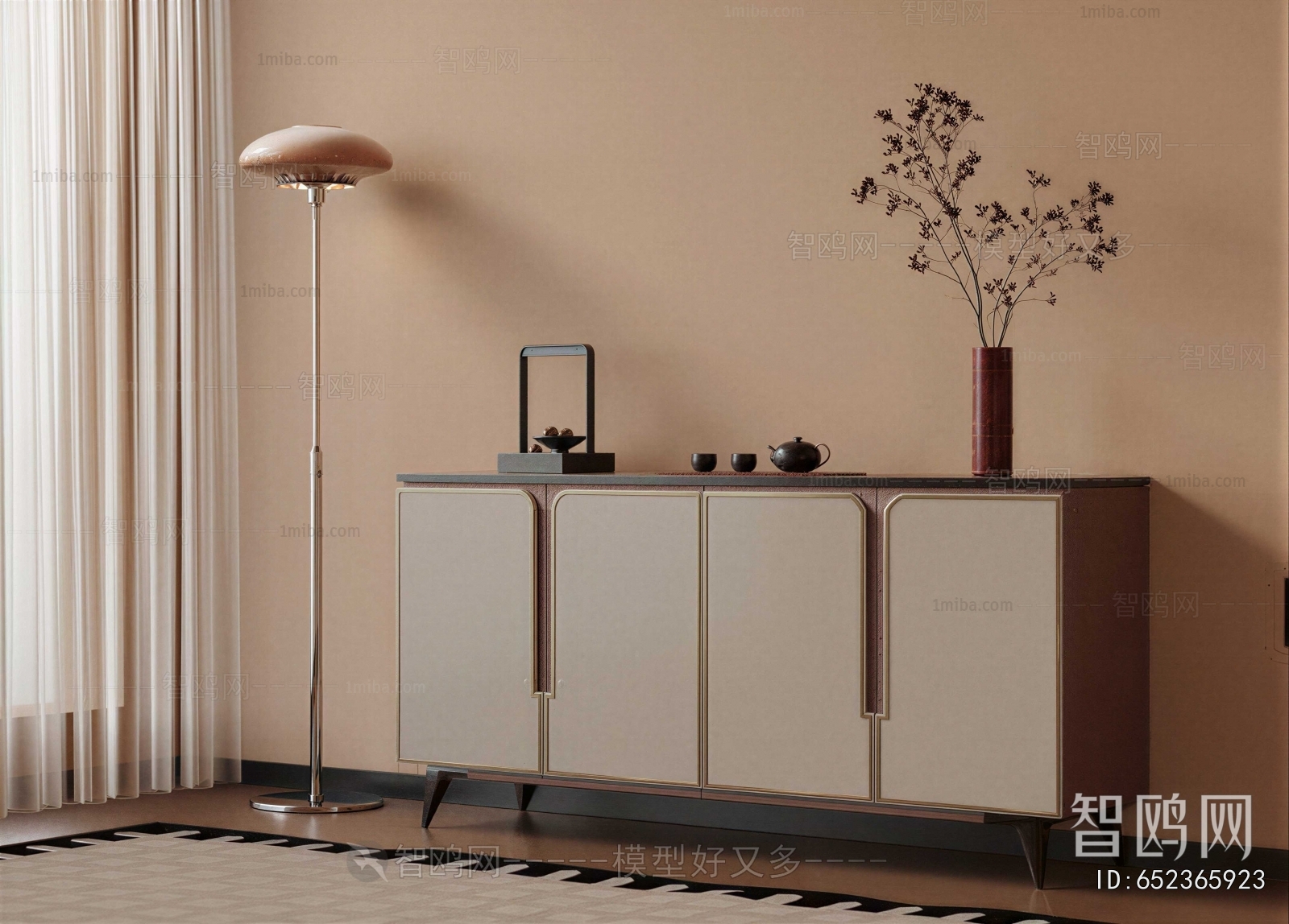 New Chinese Style Side Cabinet