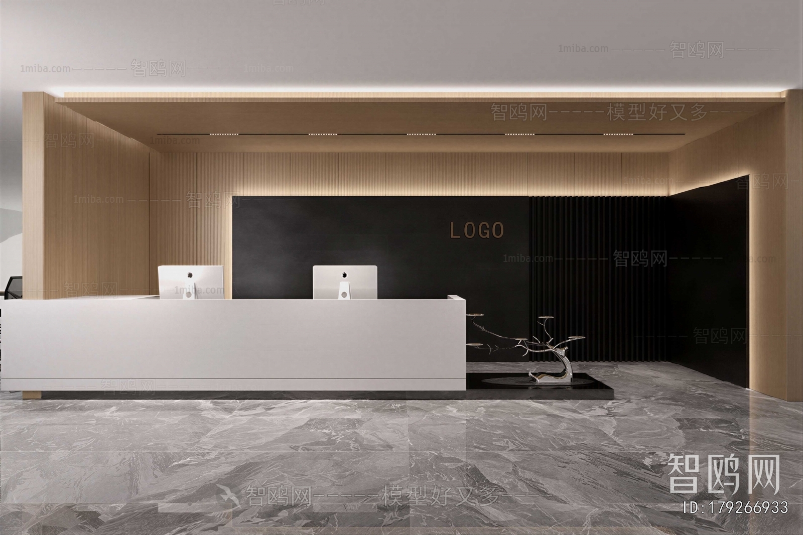 Modern Office Reception Desk