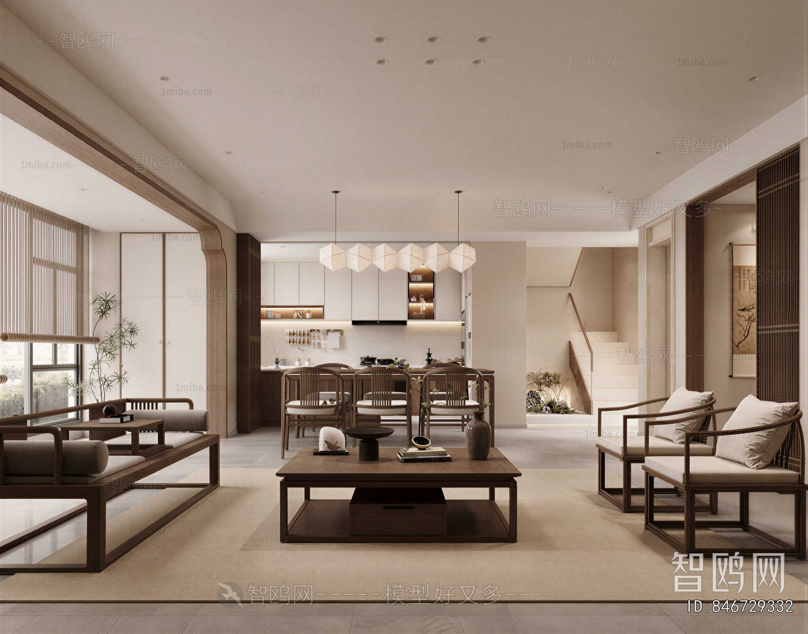 New Chinese Style A Living Room