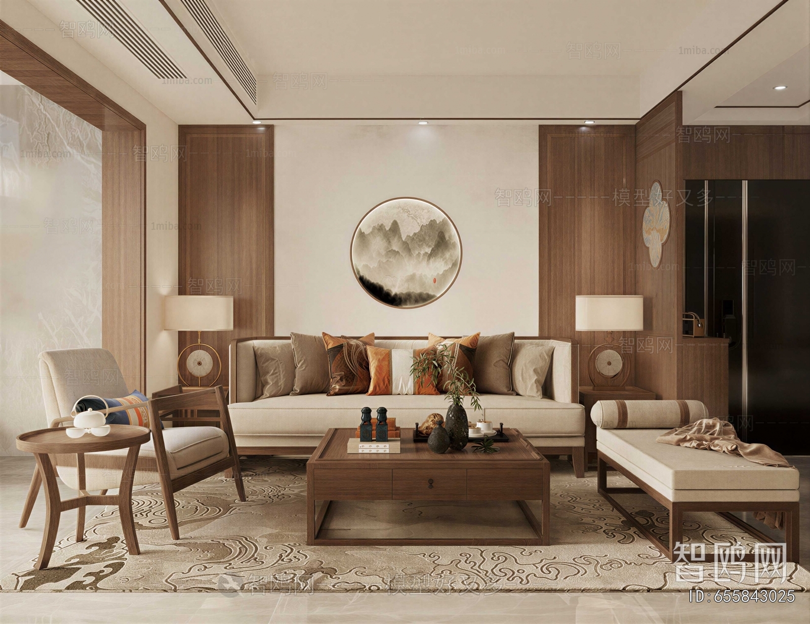 New Chinese Style A Living Room