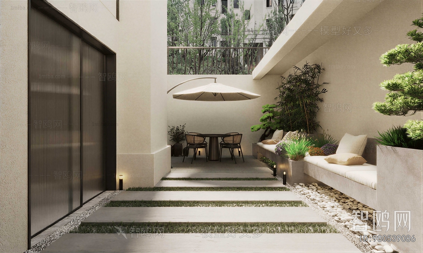 Modern Courtyard/landscape
