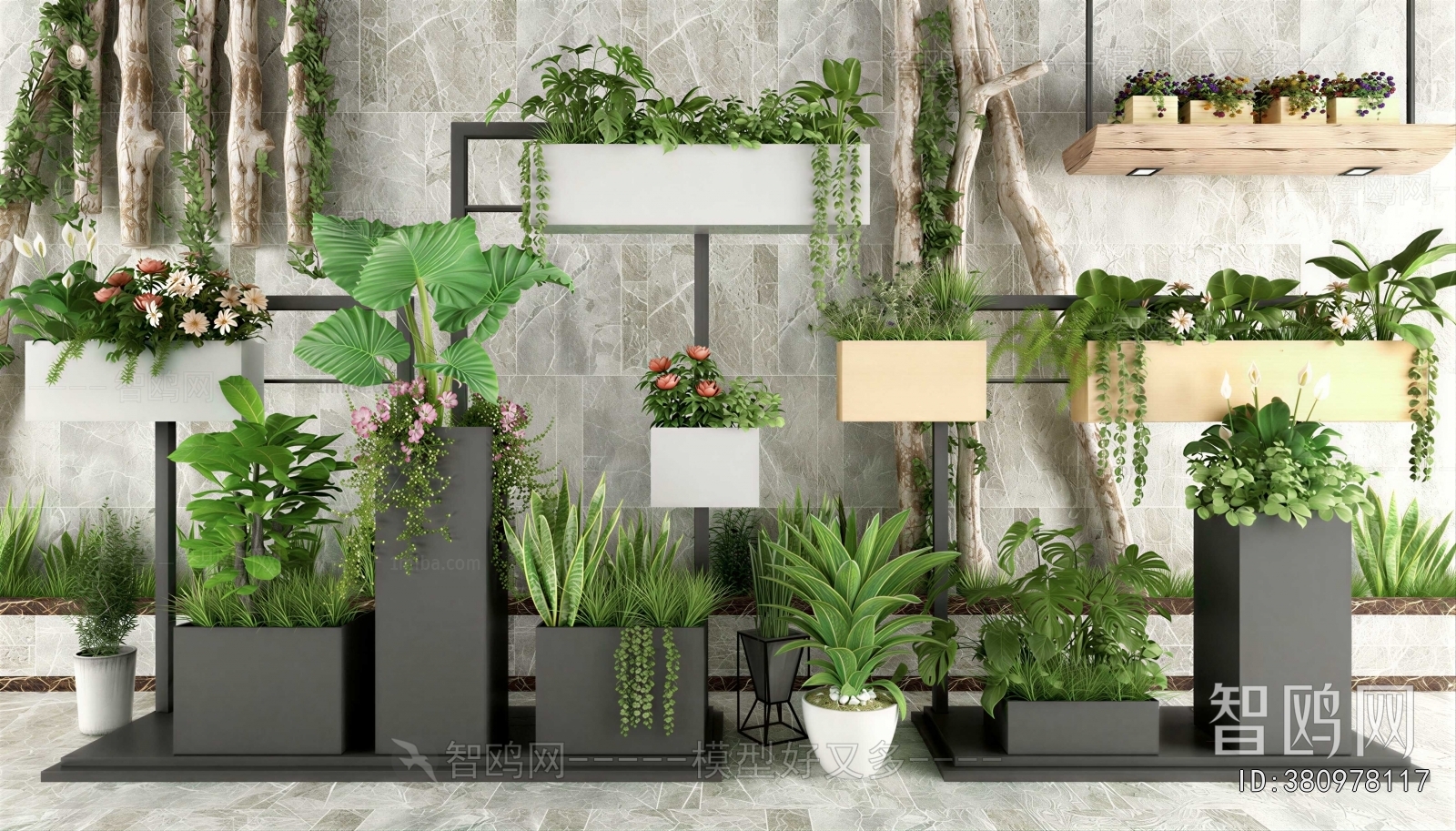 Modern Potted Green Plant