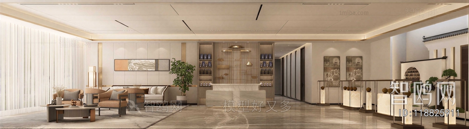 New Chinese Style Office Reception Desk