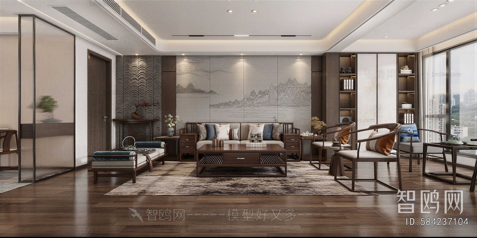 New Chinese Style A Living Room