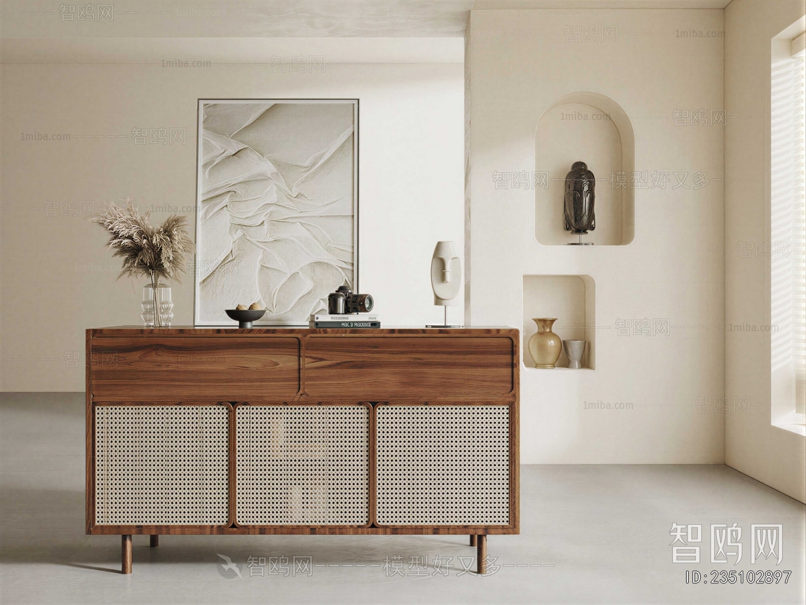 Wabi-sabi Style Side Cabinet