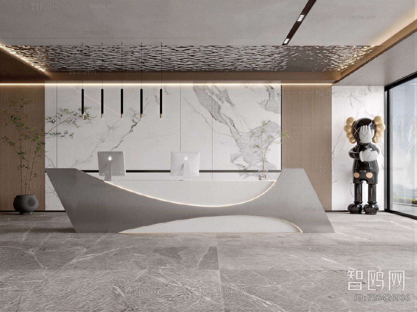 Modern Office Reception Desk