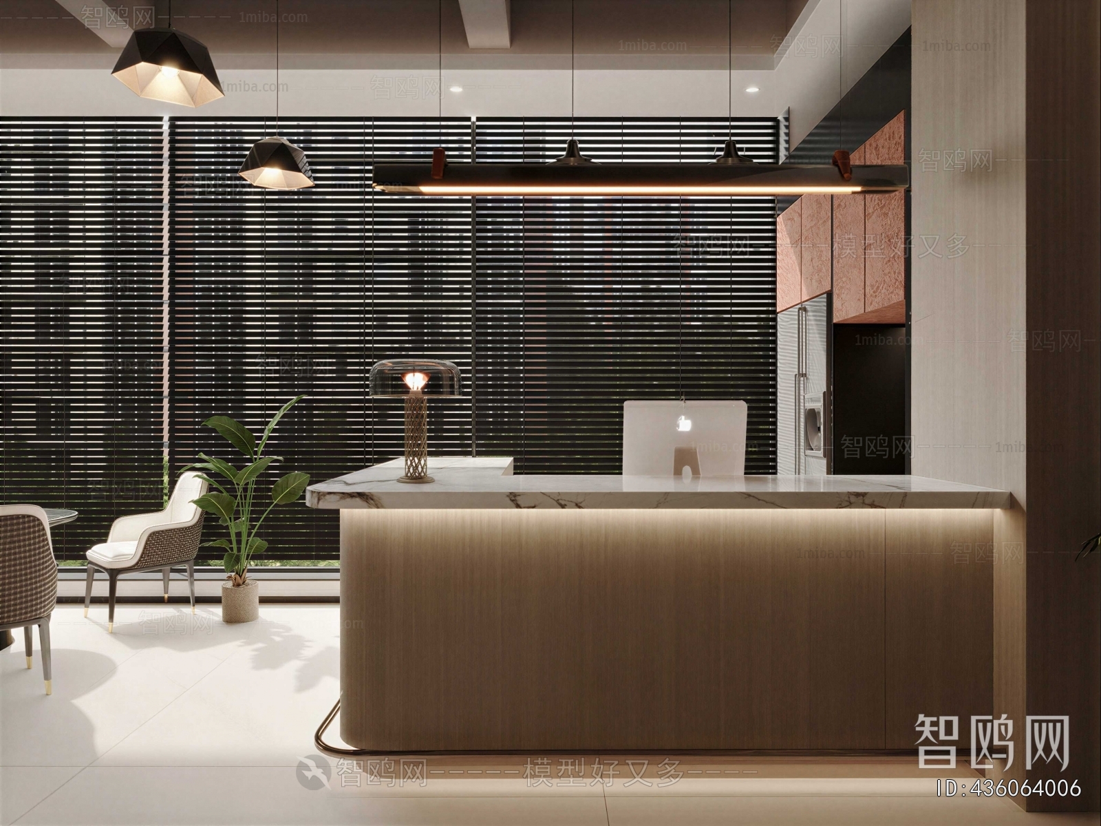 Modern Office Reception Desk