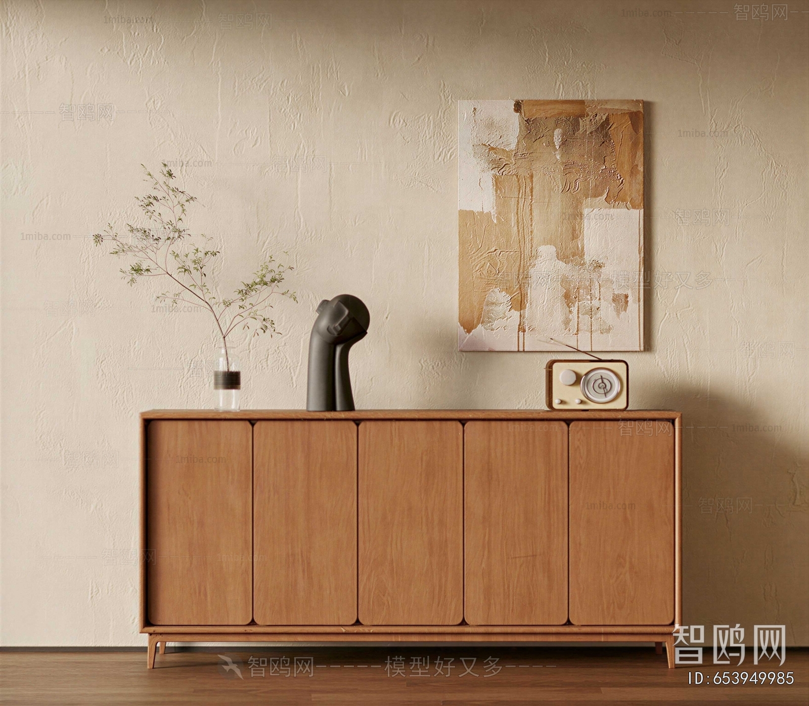 Wabi-sabi Style Side Cabinet