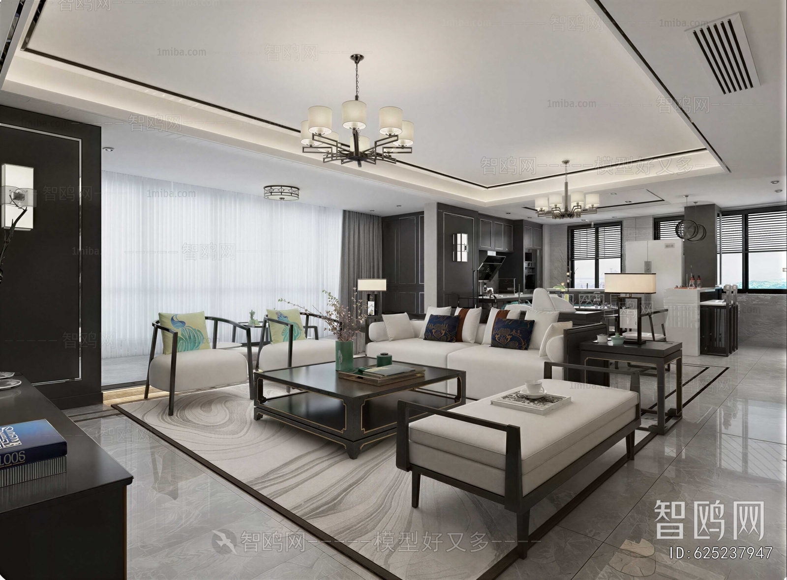 New Chinese Style A Living Room