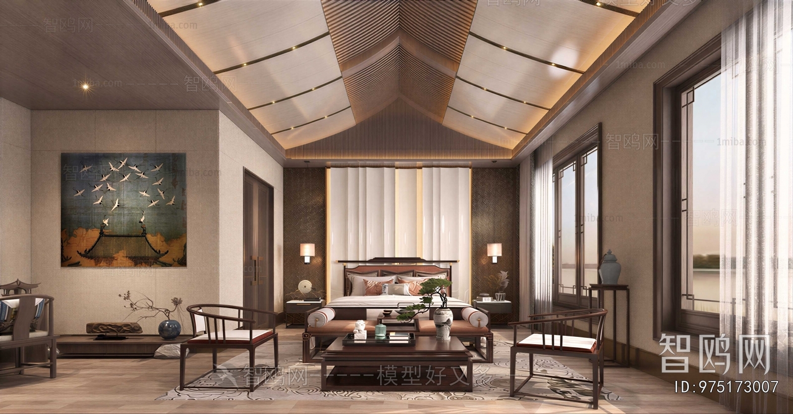 New Chinese Style Bedroom