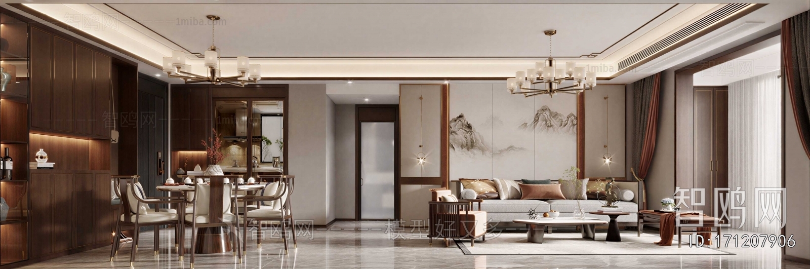 New Chinese Style A Living Room